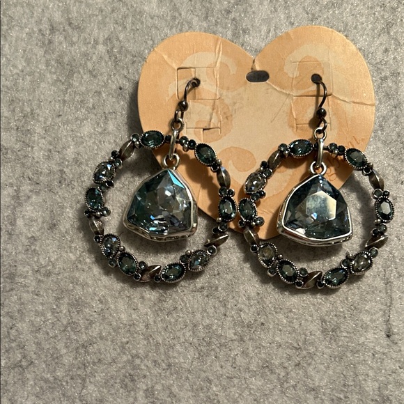 Brighton Silver and Blue Dangle Earrings - Picture 7 of 10